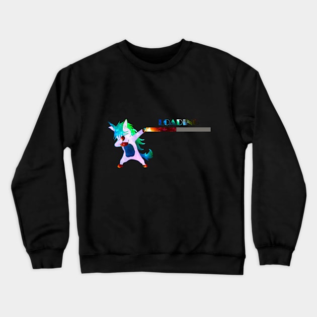 Dabbing Unicorn still Loading Crewneck Sweatshirt by VenusAMShop